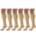30-40 mmHg Knee High Dot Open Toe Compression Socks for Men and Women (6 Pack) Large