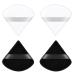 Triangle makeup powder quaste 2/4 piece of face sponge pouder puff washable reusable makeup sponge wet dry make -up tool for loose powder or foundation rouge 4 pieces (black 4 pieces (black / white)