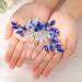 Flayem Handmade Bridal Hair Comb with Blue Rhinestone & Crystal Flower Perfect Hair Accessories for Brides & Bridesmaids - Buy Online on GoSupps.com