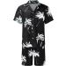 Men's Hawaiian Floral Print Casual Shirt and Shorts Set - Big and Tall - Black - XXL - Buy Online on GoSupps.com
