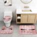 OLEBETY 4PCS Unicorn Eyelash Shower Curtain Set with Rose Gold Glitter Makeup Theme - Pink Glam Bathroom Decor Set with Non-slip Bath Mat & Toilet Rug - Buy Online on GoSupps.com