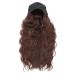 Baseball cap wig with long corrugated hair wigs adjustable baseball hat hat hat wig fashion women girls hat wig light brown