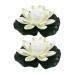 Yeehliny floating lotus lights LED waterproof solar water lily floating solar light Lotus flower night lamp Lotus blossom Lotus blade pond light for Pool pond garden decoration (18cm-2PC white)