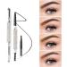 miduoidn Eyebrow Pen Double Head Smudge-proof Waterproof Long Lasting Eye Brow Pencil with Brush Replacement Refill Make Up Girls Gray Brown - Buy Online on GoSupps.com
