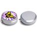 Travel Pill Box - 3 Compartment Portable Pill Organizer with Spring Butterfly & Flower Print - Small Round Medicine Case for Purse & Pocket - Buy Online on GoSupps.com