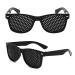 NODCOWS 2 Pack Raster glasses perforated glasses for eye training and relaxation grid glasses Pinhole Glasses Black Pin Heal Glasses grille glasses with foldable ironing for eye relaxation training