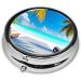 Maldives Holidays Round Pill Box Organizer - 3 Compartment Portable Travel Pill Box for Easy Medication Management - Buy Online on GoSupps.com