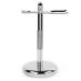 Deluxe Chrome and Brush Stand Holder Prolong The Life of Your Shaving Brush 2 Prongs