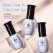 15ml Gel Top Coat and Base Coat Set - No Wipe, LED Lamp Dry, Long Lasting Nail Art Polish - 5in1 Builder Formula - Buy Online on GoSupps.com