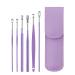 dhaonxb Professional Ear Cleaning Kit Ear Cleaner Earwax Removal Tool with Portable Keychain PU Leather Case The Most Professional Ear Cleaning Master in 2023 (Purple)