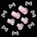 Broadfashion 10pcs 3D Glitters Bowknot Nail Stickers | Silver Bow Rhinestone Nail Art Decoration - Shop Internationally - Buy Online on GoSupps.com