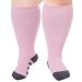 Ancrina Plus Size Compression Socks for Women & Men Compression Socks for Sports Running Air Travel Cycling 5XL-6XL Pink