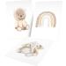 OLGS Baby Room Poster Set of 3 - Teddy Rainbow Wall Pictures for Children's Room Decor - Animals Bear Elephant - Girls Boys Nursery Wall Art - Buy Online on GoSupps.com