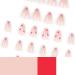 French Tip Press on Nails - Short Press On Nails with Nail Tips Red bowknot false nails almond shaped Design press on nails Acrylic False Nails Cute Artificial Nails - Buy Online on GoSupps.com