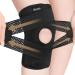 ihuan Knee Braces for Knee Pain Women Men - Open Patella Knee Compression Sleeve with Adjustable Straps for Working Out  Knee Support with Side Stabilizers for Meniscus Tear  MCL  ACL  Arthritis Black Large