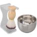 Deluxe Luqeeg Men's Shaving Brush Set - Complete Shaving Bowl & Nylon Brush with Acrylic Stand | Ideal Gift for Father Husband & Friend - Buy Online on GoSupps.com