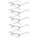 Lanomi narrow reading glasses men women rectangle metal thin frame light vintage reading aid visual aid full screen with presumption 5 pieces black 2.5 dioptries