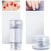 Ruicaifu 2 PCS Clear Silicone Jelly Stamper with 2 PCS Scraper Silicone Nail Art Stamping Stamper Soft Jelly Nail Art Stamper for Manicure Tools Nail Art Design (Two shapes)