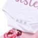 ChYoung Baby Girl Little Sister Romper Top & Rose Printed Pant Set | Newborn Outfit with Headband, 3 Pieces (0-3 Months) - Pink - Buy Online on GoSupps.com