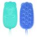 Silicone Sponge Bath Body Brush 2 in 1 Shower Exfoliator Brush Skin Massage Scrubber Face cleaning Hair with A Replacement Core Suitable for Wet or Dry Women Men Baby. (2 Pack)