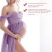 FEOYA Maxi Maternity Dress - Strapless Chiffon Lace Gown for Pregnant Women - Photography Ready - Purple - Buy Online on GoSupps.com