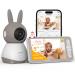 eegeek Babyphone with camera 2K/3MP 5 inch WLAN video BabyFone PTZ 355 IR night vision automatic persecution wines/movement/noise recognition temperature display supports mobile app control