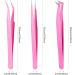 6-Piece Stainless Steel Eyelash Extension Tweezers Set - Straight & Curved Tip Precision Tweezers for Eyebrow and Lash Nippers - Silver & Pink - Buy Online on GoSupps.com