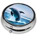 Jumping Up Dolphins Round Pill Box | 3 Compartment Organizer - Portable Travel Solution for International Shipping - Buy Online on GoSupps.com
