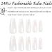 24Pcs Long French False Nails - White Coffin Press On with Nail Glue | Acrylic Stick On, Full Cover French Tips for Women | Nude White French Nail Art - Buy Online on GoSupps.com