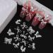 50 Pieces 3D Alloy Bow & Butterfly Nail Charms - Silver Nail Art Decorations for Stunning Nail Designs - Buy Online on GoSupps.com