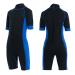 OMGear Wetsuit Kids 2mm 3mm Shorty Neoprene one Piece Short Sleeves Diving Suits Back Zipper Thermal Swimsuit for Youth Boys Girls Scuba Diving Surfing Snorkeling Swimming Water Sports black & aqua 12