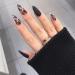 24Pcs Medium Tip Matte Black Frosting Leopard False Nails - Short Press Full Cover Fake Nails for Women and Girls - Buy Online on GoSupps.com