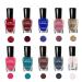 TEEROVA Nail Polish Set Non-Toxic Nail Polish Easy Peel off & Quick Dry Natural Odor Free Formula Water based Nail Polish Gift Set (Set F (8MLX10))