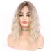 VEDAR Platinum Blonde Short Curly Ombre Wig - 12 Inch Synthetic Hair for Women #031-12 - Buy Online on GoSupps.com