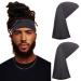 Leeven 2 Pieces Dreadlock Tube Sock Wide Elastic Dreadlock Headband Loc Cap Long Dread Cap Long Braid Cap Elastic Dreadlock for Full Cover Hair Stocking Sleep dreadlock hair cover Sleep Cap Black  Black