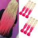 Jumbo Braids Extensions Blond 6 pieces KanCalon Hair Braiding 24 inch Crochet Box Braids Kunsthaar for braiding (blonde to red) 613/pink