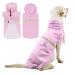 Petcute dog rain coat windproof waterproof dog raincoat with reflective stripes adjustable dog rain jacket with hood and collar hole for small medium -sized and large dogs L pink