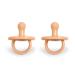 Filibabba Silicone Pacifier Set | 100% Silicone Baby Pacifiers in Peach | Danish Design | Round Pacifiers with Storage Box | 2 Pieces - Buy Online on GoSupps.com