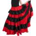 Gypsy Tea Long Ankle Length Belly Dance Spanish Flamenco Skirt for Girls 8-12 Years - Black-red - Buy Online on GoSupps.com