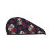 Hair Towel Wrap Hair Drying Towel with Button Towel Turban Head Towel to Dry Hair Quickly (Roses Skulls)