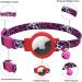 Mouyou Airtag Cat Neck Band | Adjustable Red Leopard Collar with Bell & Safety Clasp | Soft Nylon & Silicone Holder | Fits 22-34cm - Buy Online on GoSupps.com