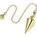 Jsdde Gold Copper Pendulum Pendant with Chain - Esoteric Radiesthesia for Reiki Healing Dowsing & Scrying - Buy Online on GoSupps.com