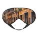 Soft Italian Old Street Printed Eye Mask Adjustable Breathable Eye Masks for Sleep Light Blocking & Double-Sided Black