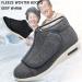 FZYUAN Winter Diabetic Slippers for Swollen Feet | Extra Wide Orthopedic Walking Shoes | Adjustable Non-Slip Elderly Arthritis Shoes - Grey (Women 12/Men 9) - Buy Online on GoSupps.com
