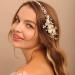 BERYUAN Bridal White Flowers Crystal Pearl hair comb Silver Hair Accessories for Wedding Women and Girls Side Flower Headband Hair Comb - Buy Online on GoSupps.com