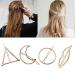 Xiton 4pcs Minimalist Geometry Hair clip Hohl Metal Hair Capping Pin Creative Triangle Moon Circle Lips Hairyard Hairdress (Golden)