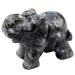 Nupuyai elephant figure gemstone crystal lucky elephant healing stone lucky charm elephant figure Reiki Fengshui decoration 4#black-moonstone