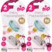 NIP Cherry round teat pacifier 4 piece set (2x2) size 2 (6 M + light blue and grey)