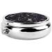 Purple Black Goth Spooky Portable Metal Pill Box - Round Mini 3-Compartment with Hinged Design | Perfect for Small Pills & Travel - Buy Online on GoSupps.com