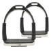 AK Folding Flexi Movable Stainless Steel Horse Riding Equestrian Stirrups with Black Tread (4.50 INCHES Silver) 4.50 INCHES Silver